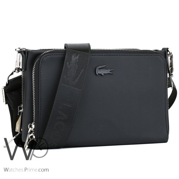 Lacoste black Crossbody Handbag for men | Watches Prime
