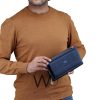 Lacoste handbag leather blue for men | Watches Prime