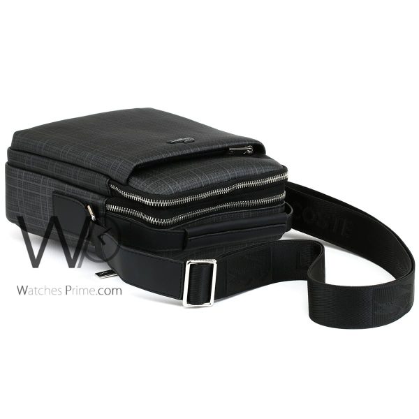 Lacoste black leather Crossbody bag for men | Watches Prime
