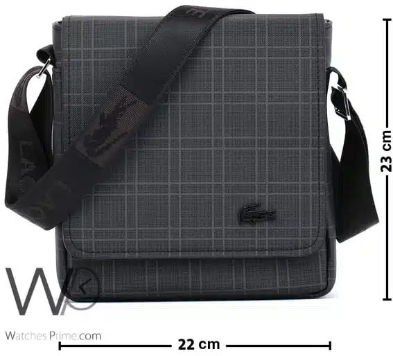 Lacoste leather black Messenger flap bag | Watches Prime