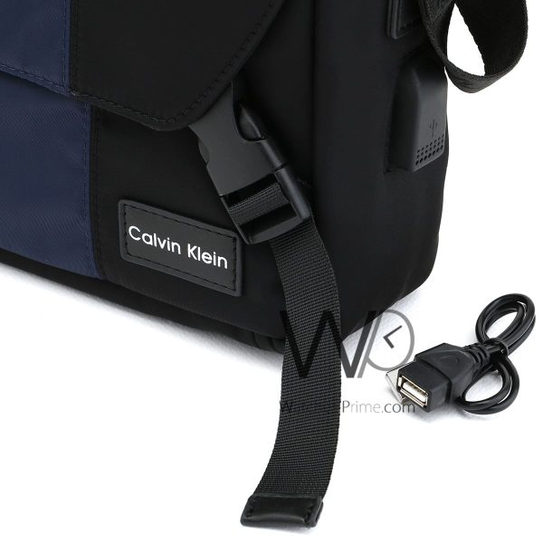 Calvin Klein CK black blue Messenger Bag | Watches Prime