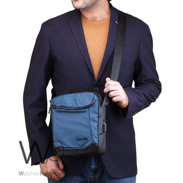 Calvin Klein CK blue Messenger Bag | Watches Prime