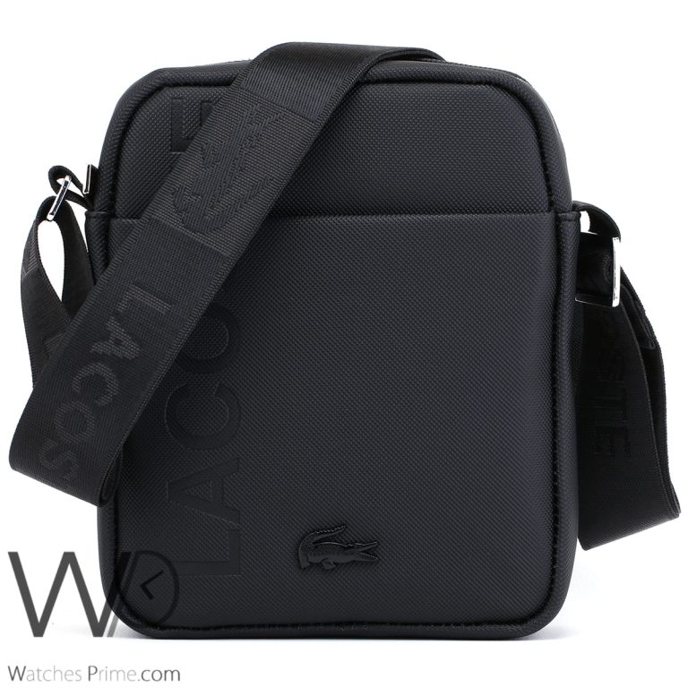 Lacoste leather black Messenger Bag Watches Prime