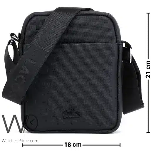 Lacoste leather black Messenger Bag | Watches Prime