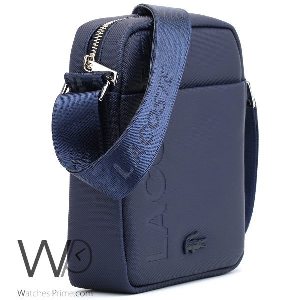 Lacoste leather blue Crossbody Bag for men | Watches Prime