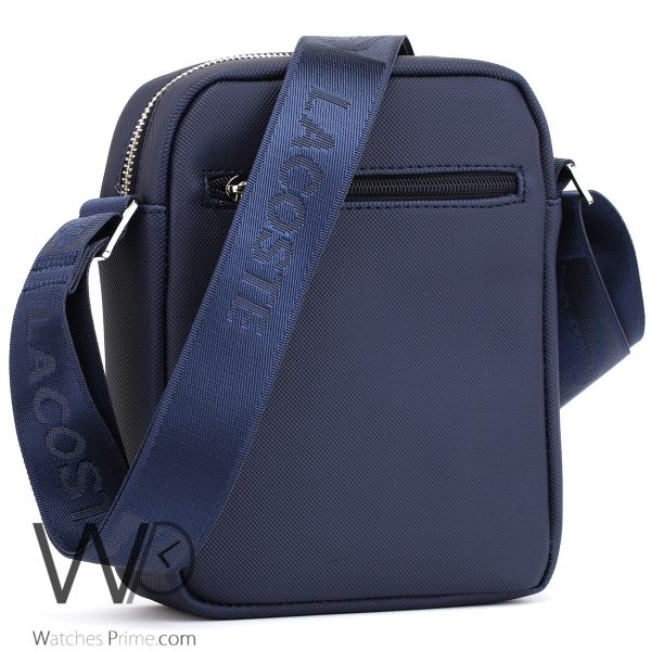 Lacoste leather blue Crossbody Bag for men | Watches Prime