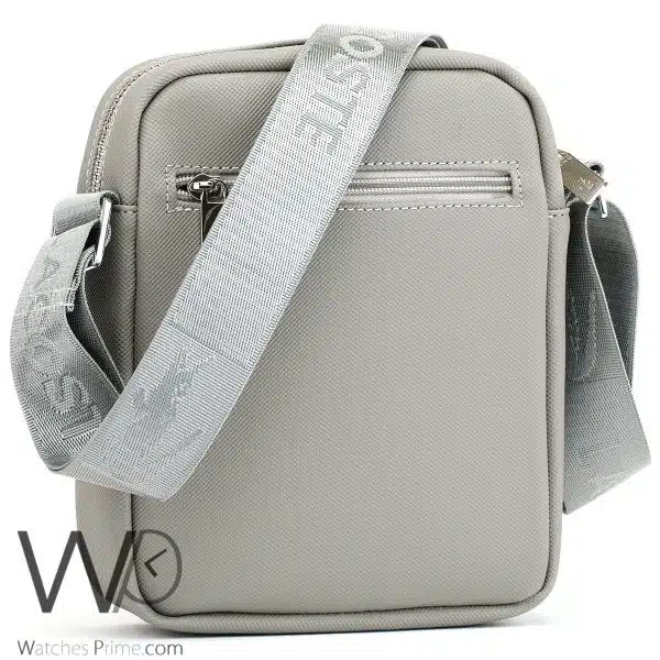 Lacoste leather grey Crossbody Bag for men | Watches Prime