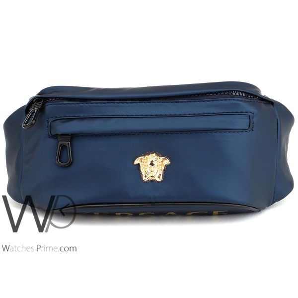Versace couture pouch waist bag blue men | Watches Prime