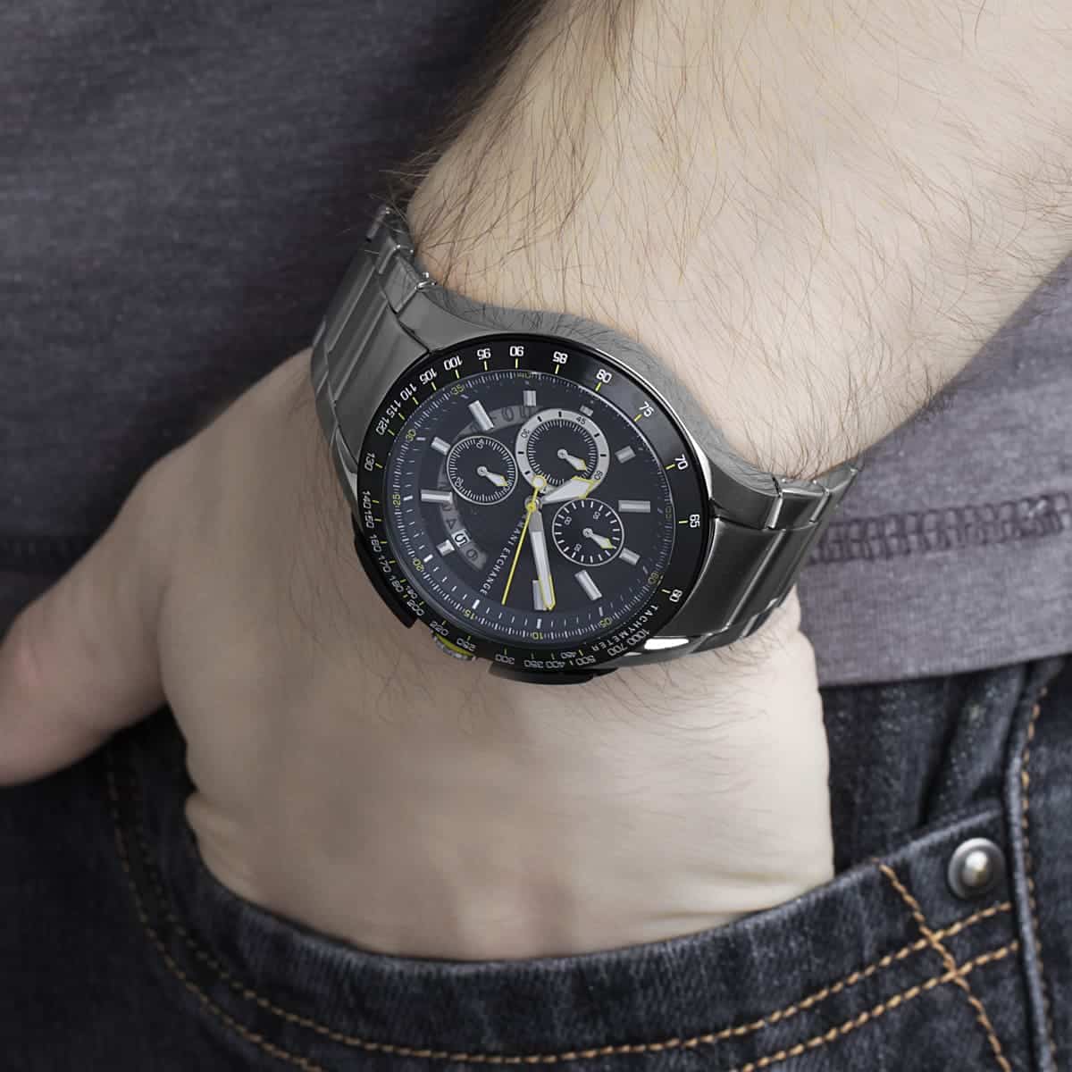 【Armani Exchange クォーツ式腕時計（グレー&ネイビー）】 2025年最新】A|X ARMANI EXCHANGE 文字盤カラー：ブルー 腕時計
