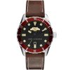 Ax1712 armani exchange watch men black dial leather brown strap quartz analog three hand covert