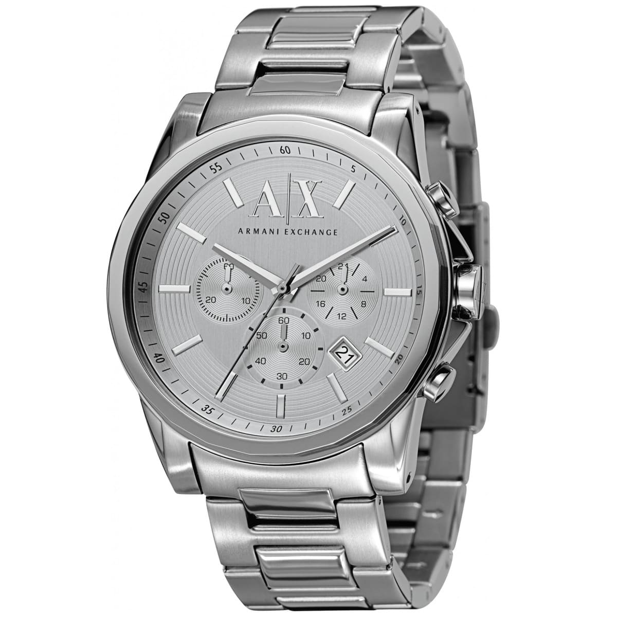 armani exchange silver mens watch