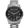 Ax2092 armani exchange watch men gray dial stainless steel metal silver strap quartz analog chronograph outerbanks