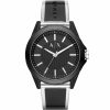 Ax2629 armani exchange watch men black dial rubber strap quartz analog three hand transparent drexler