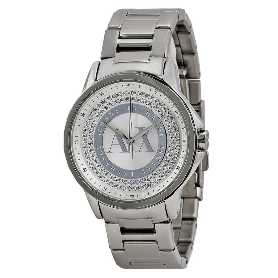 Armani exchange silver womens clearance watch