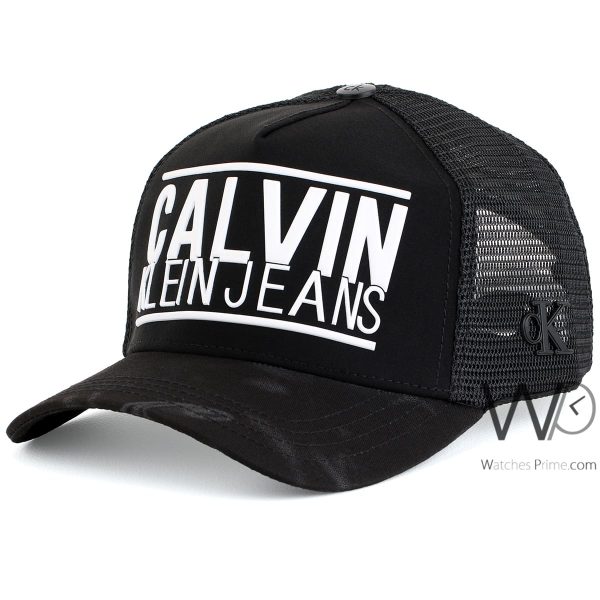 Black Calvin Klein CK Cotton Men's Cap | Watches Prime