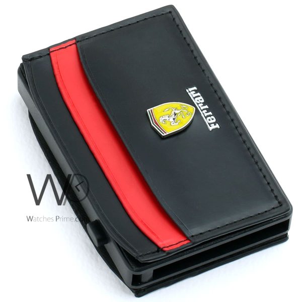Pop Up Ferrari Men's Black Card Holder | Watches Prime