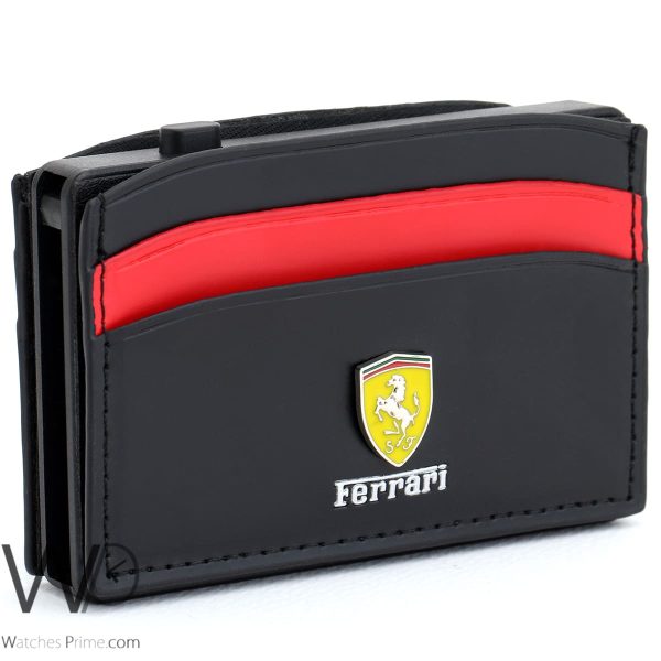 Pop Up Ferrari Men's Black Card Holder | Watches Prime