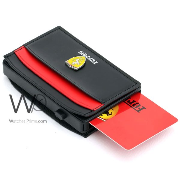 Pop Up Ferrari Men's Black Card Holder | Watches Prime