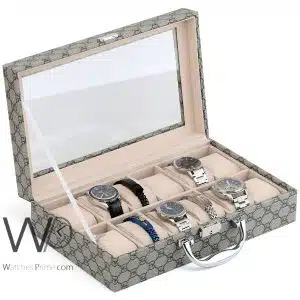Louis Vuitton Brown Suede Watch Case for Travel Storage Box  L9.5cm×W7.5cm×D7cm