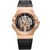 R8821108002 maserati watch men black dial leather strap automatic movment analog three hand potenza