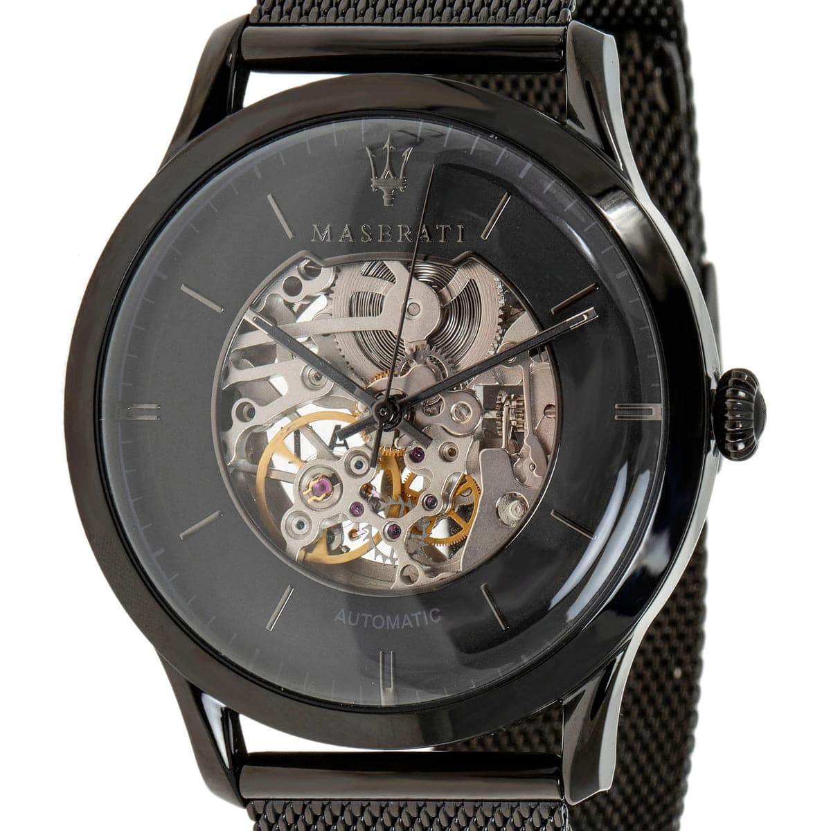 Maserati Ricordo Chronograph Black Dial Stainless Steel Mesh Bracelet Watch  For Men - R8873633003