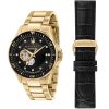 R8823140003 maserati watch men black dial metal stainless steel gold strap automatic analog water resistant 100 meters three hand sfida