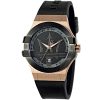 R8851108002 maserati watch men black dial rubber strap quartz battery analog three hand potenza