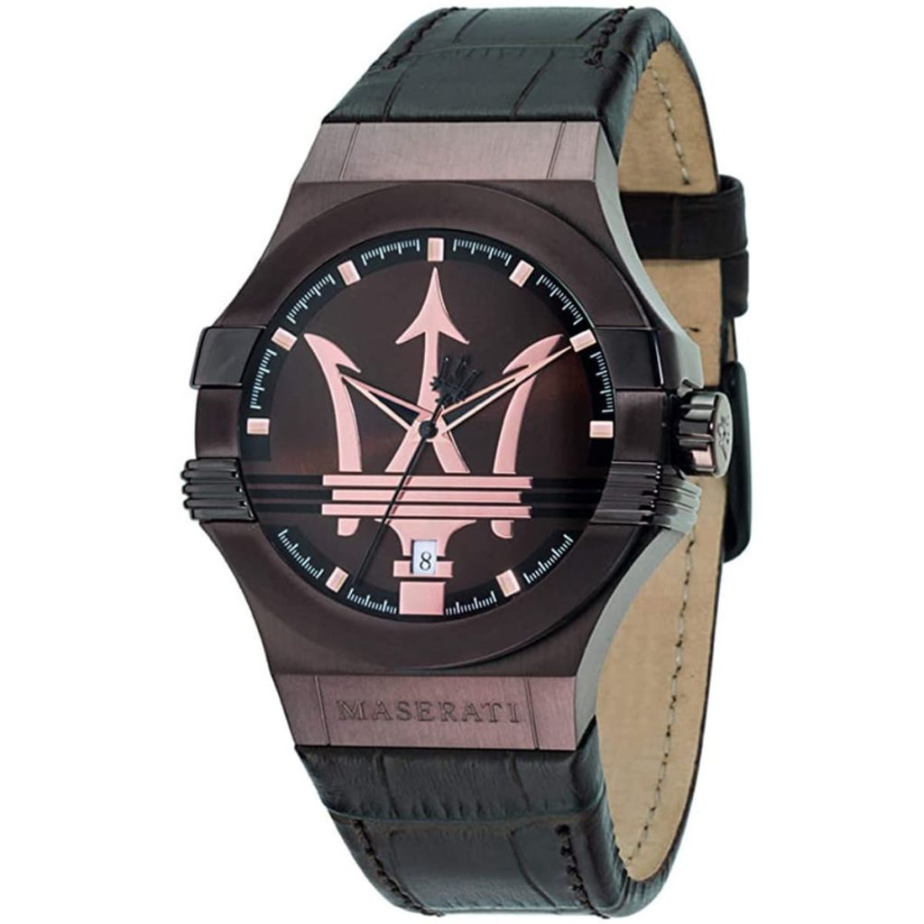 Maserati Potenza Brown Dial Brown Leather Strap Watch For Men - R8851108011 main image 0