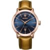 R8851118001 maserati watch men blue dial leather brown strap quartz battery analog three hand wr 10 atm epoca
