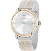 R8853118005 maserati watch men silver dial metal stainless steel rose gold two tone mesh strap quartz battery analog three hand epoca