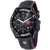 R8871624006 maserati watch men black dial leather strap quartz battery analog chronograph wr 10 atm sorpasso