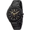 R8873642005 maserati watch men black dial metal stainless steel strap quartz battery analog chronograph 100m 330ft stile