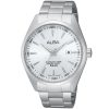 Ag8389x1 alba watch men silver white dial stainless steel water resist 5bar metal strap quartz movt japan analog three hand standard