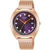 Ag8k42x1 alba watch women purple dial stainless steel metal rose gold mesh strap quartz movt japan analog water resist 5bar three hand fusion active