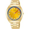 Ag8k46x1 alba watch women yellow dial stainless steel metal gold strap quartz movt japan analog water resist 5bar three hand fusion