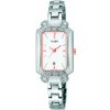 Ah7437x1 alba watch women white dial stainless steel metal silver strap quartz movt japan analog square diamond three hand fashion