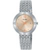Ah7k53x1 alba watch women rose gold dial stainless steel metal silver strap quartz movt japan analog three hand fashion