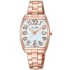 Ah7k84x1 alba watch women silver white dial stainless steel metal rose gold strap quartz movt japan analog square three hand fashion