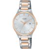 Ah7l10x1 alba watch women silver white dial stainless steel metal rose gold two tone strap quartz movt japan analog three hand fashion