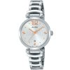 Ah7m67x1 alba watch women silver patterned dial stainless steel metal strap quartz movt japan analog three hand fashion