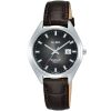 Ah7q13x1 alba watch women black dial leather brown strap quartz movt japan analog stainless steel water resist 5bar three hand prestige