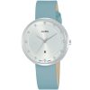 Ah7q33x1 alba watch women silver white dial leather blue strap quartz movt japan analog three hand fashion