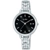 Ah7q39x1 alba watch women black dial stainless steel metal silver strap quartz movt japan analog three hand fashion