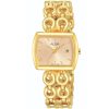 Ah7q66x1 alba watch women rose gold dial stainless steel metal golden strap quartz movt japan analog square three hand fashion