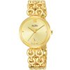 Ah7r08x1 alba watch women gold dial stainless steel metal golden strap quartz movt japan analog three hand fashion