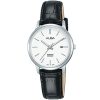 Ah7r61x1 alba watch women silver white dial leather black strap quartz movt japan analog sapphire wr 5bar three hand prestige