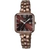 Ah7r63x1 alba watch women brown dial stainless steel metal strap quartz movt japan analog square three hand fashion