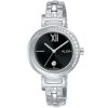 Ah7r79x1 alba watch women black dial stainless steel metal silver strap quartz movt japan analog diamond three hand fashion
