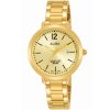 Ah7s92x1 alba watch women gold dial stainless steel water resist 5bar metal golden strap quartz movt japan analog three hand fashion