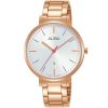Ah7t22x1 alba watch women silver white dial stainless steel metal rose gold strap quartz movt japan analog three hand fashion